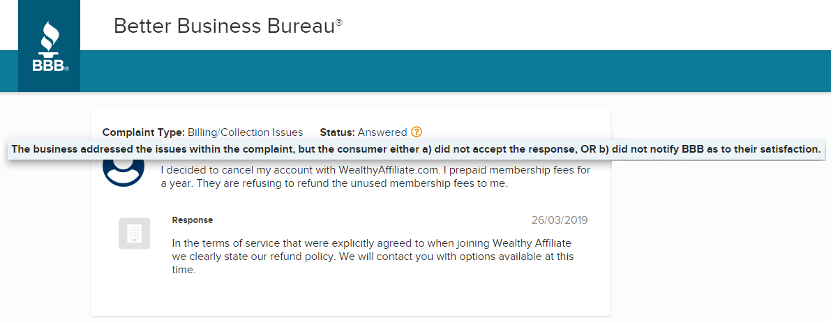 In the terms of service that were explicitly agreed to when joining Wealthy Affiliate we clearly state our refund policy. We will contact you with options available at this time.