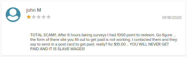 Survey Junkie 1 Star BBB Rating by john M