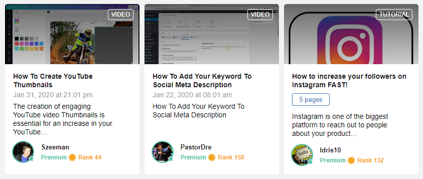 Learn how to create YouTube thumbnails, How to add your keyword to social meta descriptions, How to increase  your followers on Instagram FAST! - available courses inside Wealthy Affiliate